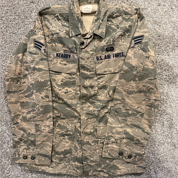 US Military Tiger Stripe Air Force Camo Combat Coat‎ 36 L Shirt Jacket Utility - Picture 1 of 9